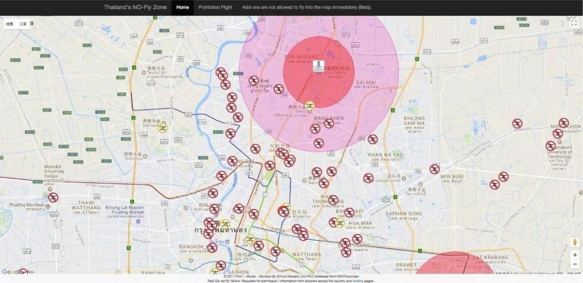 【无人机】泰国禁飞区及航拍须知